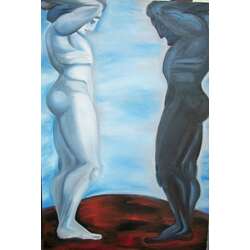 “TWO FORCES” Canvas Oil paint Mythological 398 2012 - photo 1