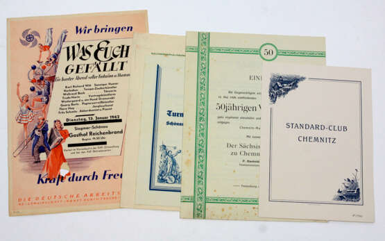 4 Einladungen Chemnitz 1925/42 unter anderem - Foto 1