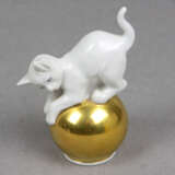 Rosenthal Katze auf Goldkugel - Foto 1