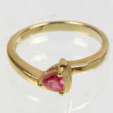Ring mit edelrotem Spinell - Gelbgold 375 - Foto 1