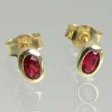 Ohrringe mit rotem Spinell - Gelbgold 585 - Foto 1
