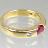 Rubin Brillant Ring - Gelbgold 585 - Foto 2