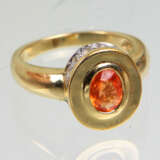 Oranger Saphir Ring - Gelbgold 375 - Foto 1