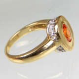 Oranger Saphir Ring - Gelbgold 375 - Foto 2