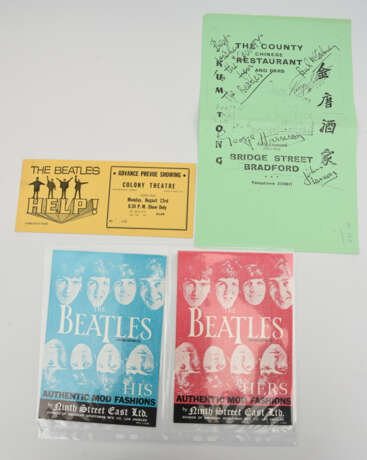 THE BEATLES- MEMORABILIA 10: Werbekarten & Eintrittskarte, USA/UK 1965/1966 - Foto 2