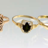 3 Damen Ringe mit Besatz - Gelbgold 333 - photo 1