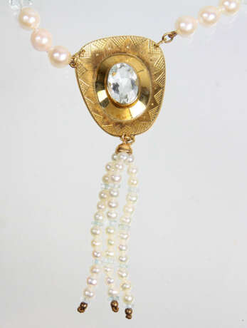 Unikat Aquamarin Perl Collier - Gelbgold 585 - фото 1