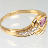 Turmalin Ring mit Diamant - Gelbgold 333 - photo 2