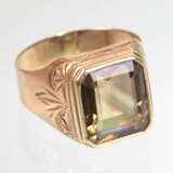 Herren Ring mit Rauchquarz - Gelbgold 333 - Foto 1