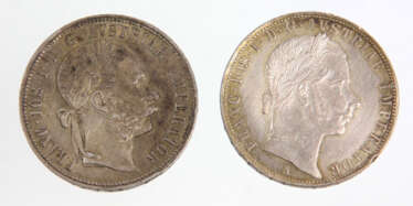 2x 1 Gulden Österreich 1858/90