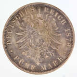 5 Mark Ludwig II König Bayern 1876 D - фото 2