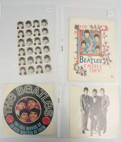 THE BEATLES- FAN STUFF: Family Tree, Fan Stamps, Song Book & Christmas Card, UK 1964- 1966 - Foto 1