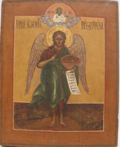 Икона Иоан Предтеча ангел пустыни 19 век