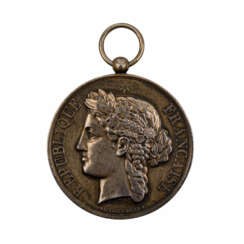 Silbermedaille, Frankreich III. Republik, Ende 19. Jahrhundert. -