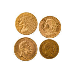 Historisches Gold Konvolut - 4 Münzen: 