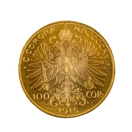 Österreich/GOLD - 100 Kronen 1915/NP, Franz Joseph, vz+, - photo 2