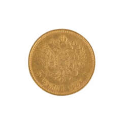 Russland/GOLD - 5 Rubel 1897 r, Nikolaus II.,