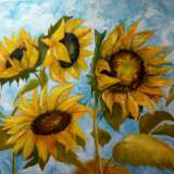 “Sunflowers” Canvas Mixed media Realist Landscape painting 2019 - photo 1