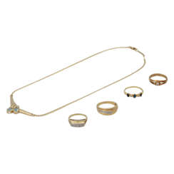 Schmuckkonvolut 5-teilig Gold 14K,