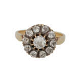 Ring mit 11 Altschliffdiamanten zusammen ca. 1,2 ct, - photo 1