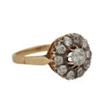 Ring mit 11 Altschliffdiamanten zusammen ca. 1,2 ct, - photo 2