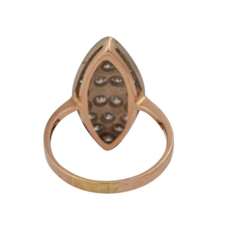 Ring ausgefasst mit Diamanten im Achtkantschliff zusammen ca. 0,7 ct, - photo 4