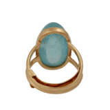 Ring mit Aquamarin im Cabochonschliff, - photo 4