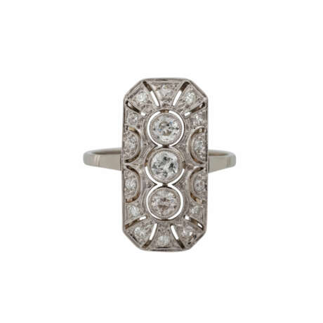 Art Déco Ring mit Diamanten zusammen ca. 0,65 ct, - фото 1