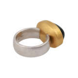 Ring mit grünemTurmalincabochon, oval ca. 18 ct, - photo 3