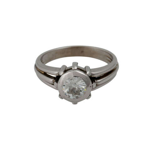 Solitairering mit Altschliffdiamant, ca. 0,63 ct, - photo 1