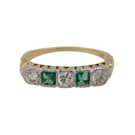 Ring mit 3 Diamanten, zusammen ca. 0,36 ct - photo 1