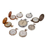 Konvolut: Acht Taschenuhren u. eine Stoppuhr, ca. 1900-1930er Jahre. - Foto 1
