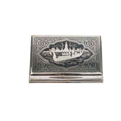THAILAND Zigarettendose, 925 Silber, 20. Jahrhundert. - фото 1