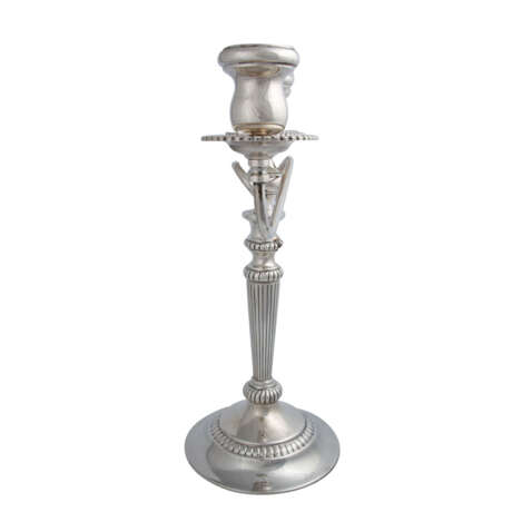 MEXIKO Paar 3-flammige Kerzenleuchter, 925 Silber, 20. Jahrhundert. - Foto 4