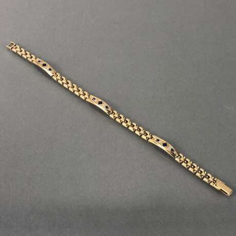 Vornehmes Armband mit Safiren und Brillanten, Gold 585. - photo 5