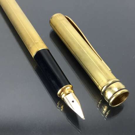 AURORA: Patronenfüller / Füller / Fountain Pen: Sterling Silber, vergoldet. Feder 585 / 14 K. Neuwertig. - photo 3