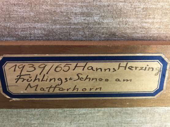 Hanns Herzing: "Frühlings-Schnee am Matterhorn". 1939 / 1965. - Foto 3
