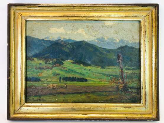 Peter Paul Müller (1853 Berlin; 1930 in Gauting): Landschaft in Bayern, ÖL / LW, um 1920. - Foto 1