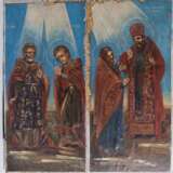 Четырехчастная икона с изображениями святых - фото 3