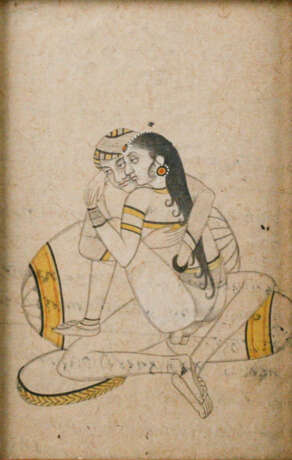 ASIATIKA EROTISCHE DARSTELLUNG Wohl Indien, 19. Jahrhundert - Foto 1