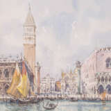 AQUARELL Ansicht von Venedig mit Dogenpalast und Markusplatz - photo 1