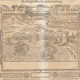 GRAFIK Altes Buchblatt mit Stadtdarstellung von Neapel 1. Hälfte 17. Jahrhundert - фото 1