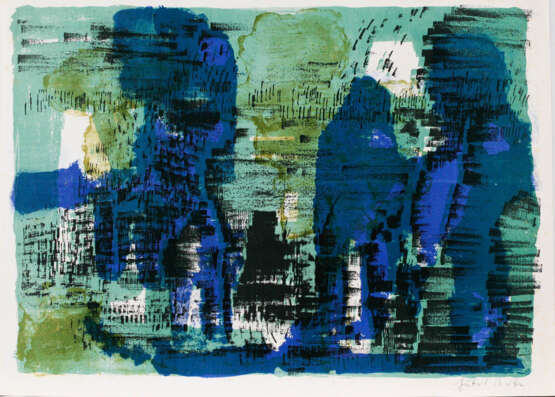 MODERNE GRAFIK Abstraktion Grün-Blau - Foto 1