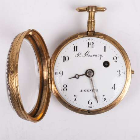 Карманные часы с бриллиантами и расписной эмалью - фото 5