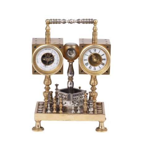 Кабинетные часы Тиффани с компасом и барометром - фото 1