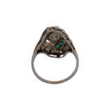 Ring mit Brillant, ca. 0,1ct, Achtkantdiamanten zusammen ca. 0,2 ct, - Foto 4