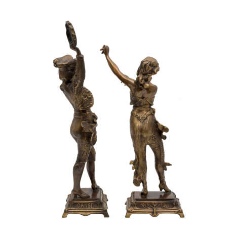 BILDHAUER 19./20. Jahrhundert, Paar allegorische Figuren "Musique" & "Danse", - Foto 3