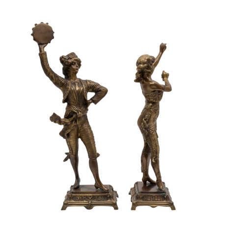 BILDHAUER 19./20. Jahrhundert, Paar allegorische Figuren "Musique" & "Danse", - Foto 4