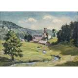 HIRSCHING, AUGUST (1889-1962), "Burgruine in Bergtal", - Foto 1