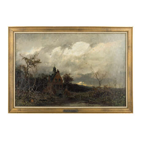 SCHULTZE, CARL (Maler 19. Jahrhundert), "Romantische Landschaft mit kleinem Schloss", - Foto 2